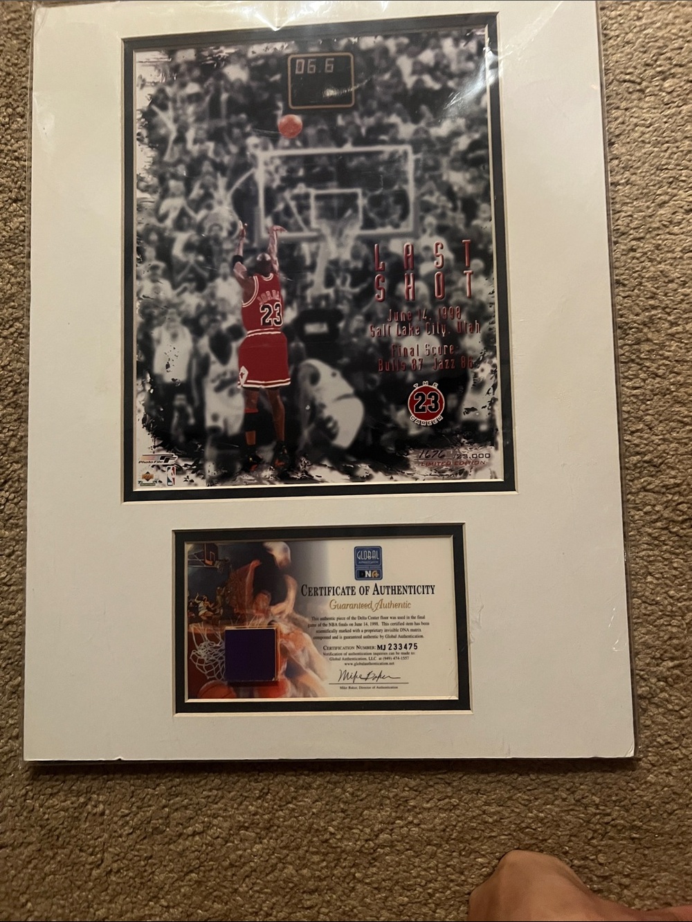 Framed Sports Memorabilia Wall Art - Red and Black